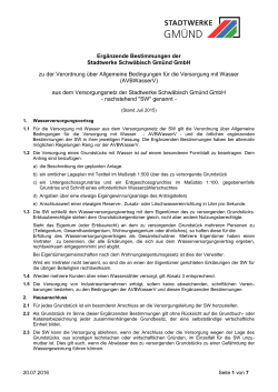 Richtlinien für die - Stadtwerke Schwäbisch Gmünd