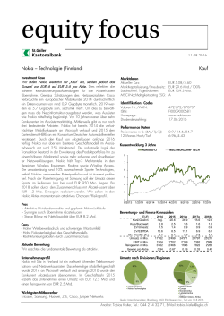 Equity Focus, 11.08.2016, 07:25 Uhr Nokia