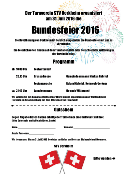 Flugblatt Bundesfeier und Beachfest 2016