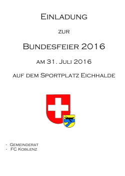 Einladung Bundesfeier 2016
