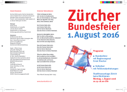 Programm - Zürcher Bundesfeier