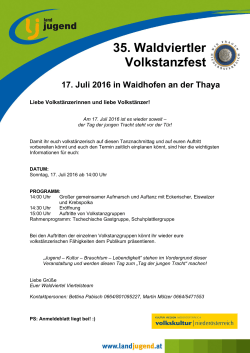 35. Waldviertler Volkstanzfest 17. Juli 2016 in Waidhofen an der Thaya