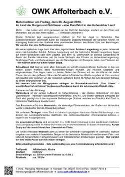 Ins Land der Burgen und Schl&ouml;sser