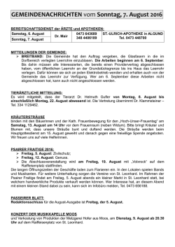 Gemeindenachrichten - Gemeinde St. Leonhard in Passeier