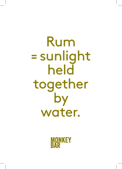 Rum =sunlight held together by water.