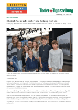 Musical-Nachwuchs erobert die Festung Kufstein