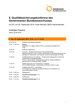Programm der 8. Qualitätssicherungskonferenz (75,1 kB, PDF)