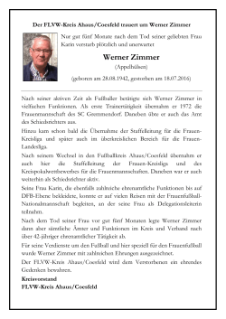Werner Zimmer - FLVW-Kreis 1 Ahaus/Coesfeld