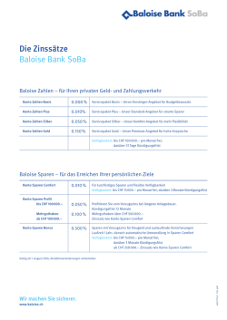Die Zinss&auml;tze