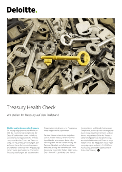 Treasury Health Check