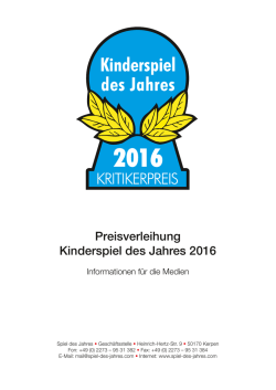Pressemappe - Spiel des Jahres