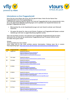 Informationen zu Ihrer Fluggesellschaft