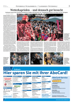 Hier sparen Sie mit Ihrer AboCard! - Stadtfest Osterholz