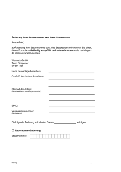Änderung Ihrer Steuernummer bzw. Ihres Steuersatzes