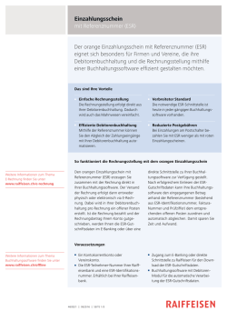 Produktblatt Einzahlungsschein mit Referenznummer