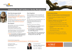 Installation SAP NetWeaver Identity Management (IdM)