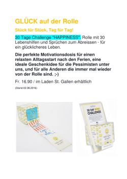 GL&Uuml;CK ab der Rolle!