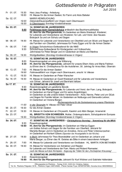 Gottesdienste in Pr&auml;graten
