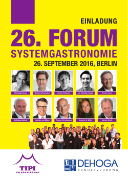 Einladung zum Forum Systemgastronomie 2016