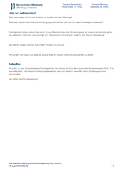 Herzlich willkommen! Aktuelles