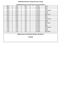 SAMSTAGS-ZEITPLAN inoffizielles freies Training Registrierung