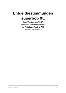 entgeltbestimmungen superbob XL wertkarte