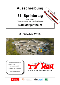 31. Sprintertag mit Nachwuchsmannschaftscup in Bad Mergentheim