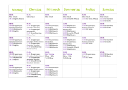 TrainingsplanAugust 2016