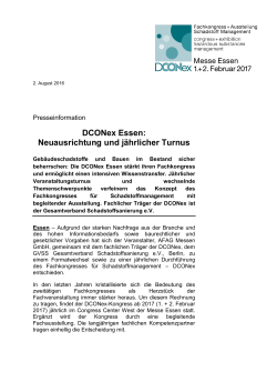 2. August 2016, Presseinformation: DCONex Essen