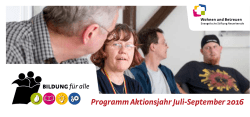 Programm Aktionsjahr Juli-September 2016
