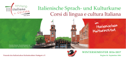 Italienische Sprach- und Kulturkurse Corsi di lingua e cultura Italiana