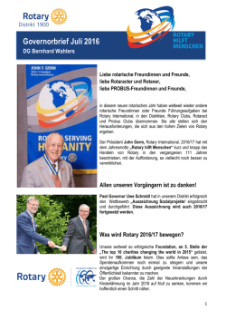 Governorbrief Juli 2016