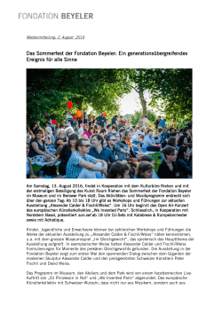 Das Sommerfest der Fondation Beyeler: Ein