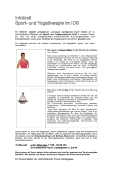 Infoblatt Sport - und Yogatherapie im IOS