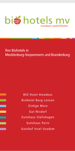 Ihre Biohotels in Mecklenburg-Vorpommern und - Biohotels-MV
