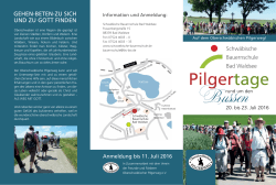Pilgertage - Schwäbische Bauernschule Waldsee