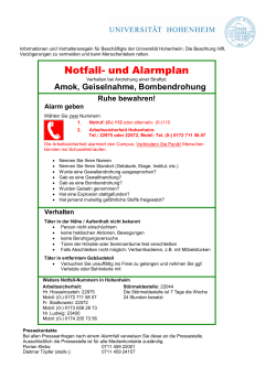Alarmplan - Universität Hohenheim