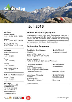 Juli 2016 - Kandersteg