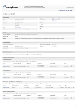 Veredelter Handelsregisterauszug der DerSalvador GmbH