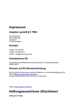 Impressum Haftungsausschluss (Disclaimer)