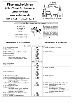 Pfarrnachrichten