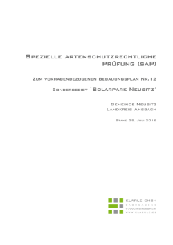 Spezielle artenschutzrechtliche Prüfung (saP)