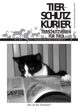 Tierschutzkurier 1/06 - Tierschutzverein für Tirol