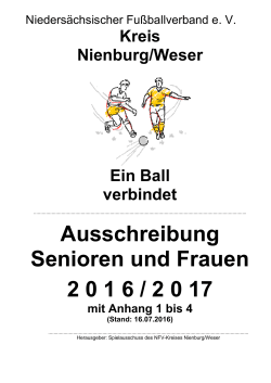 Ausschreibung Senioren und Frauen 2 0 1 6 / 2 0 17