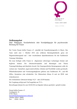 Stellenangebot - Frauenberatungsstellen NRW