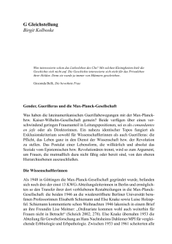 G Gleichstellung Birgit Kolboske - Max-Planck