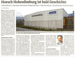 Hoesch Hohenlimburg ist bald Geschichte