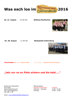 INFO`s - Restaurant Steinenb&uuml;hl