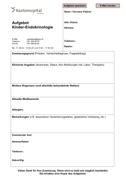 Aufgebot Kinder-Endokrinologie