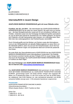 Internetauftritt in neuem Design